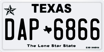 TX license plate DAP6866