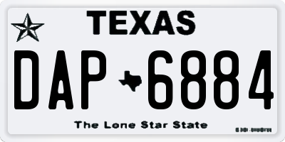 TX license plate DAP6884