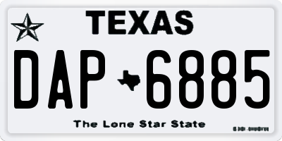 TX license plate DAP6885