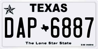 TX license plate DAP6887