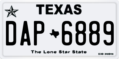 TX license plate DAP6889