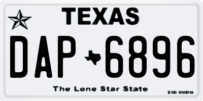 TX license plate DAP6896