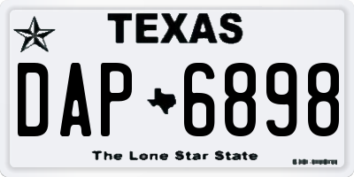 TX license plate DAP6898