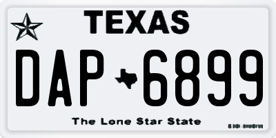TX license plate DAP6899