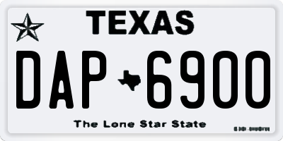 TX license plate DAP6900