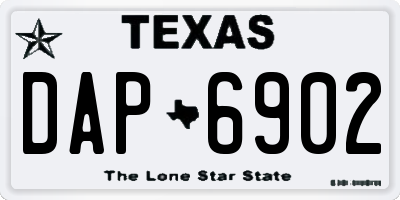 TX license plate DAP6902