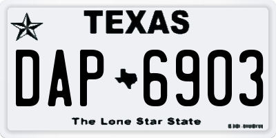 TX license plate DAP6903