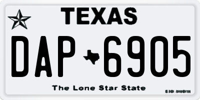 TX license plate DAP6905