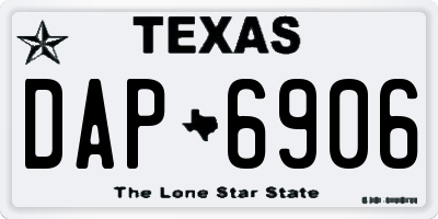TX license plate DAP6906