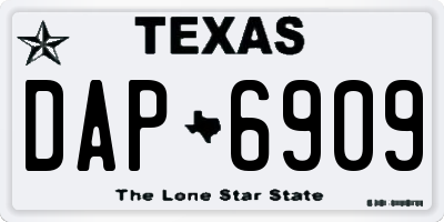 TX license plate DAP6909