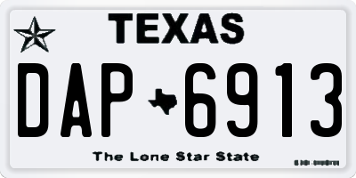 TX license plate DAP6913
