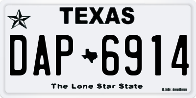 TX license plate DAP6914