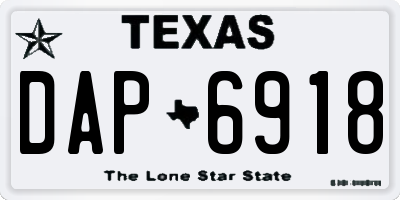 TX license plate DAP6918