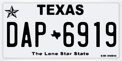 TX license plate DAP6919