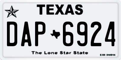 TX license plate DAP6924