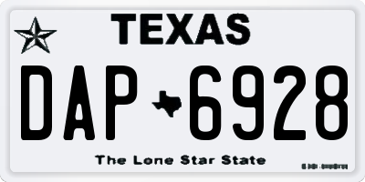 TX license plate DAP6928