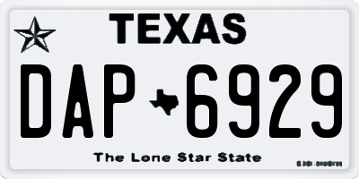 TX license plate DAP6929
