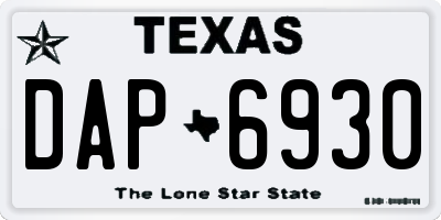 TX license plate DAP6930