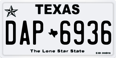 TX license plate DAP6936