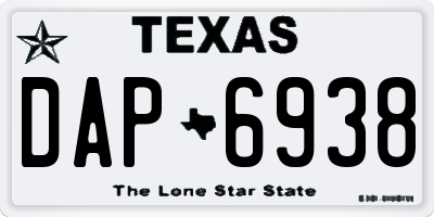 TX license plate DAP6938