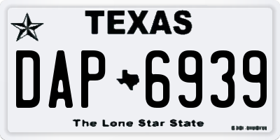 TX license plate DAP6939