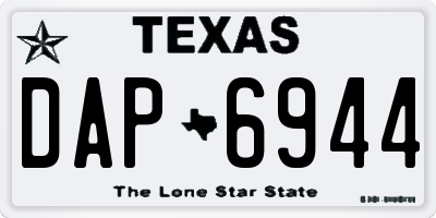 TX license plate DAP6944