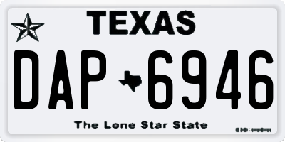 TX license plate DAP6946