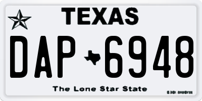 TX license plate DAP6948