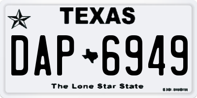 TX license plate DAP6949