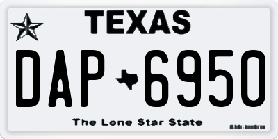 TX license plate DAP6950