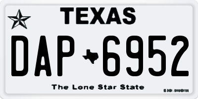 TX license plate DAP6952