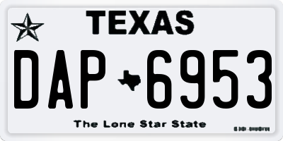 TX license plate DAP6953