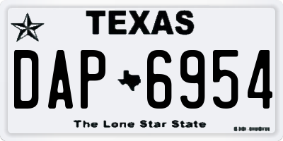 TX license plate DAP6954