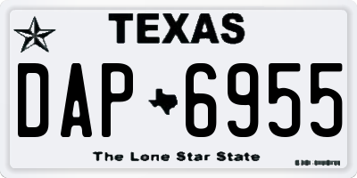 TX license plate DAP6955