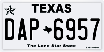 TX license plate DAP6957
