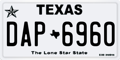 TX license plate DAP6960