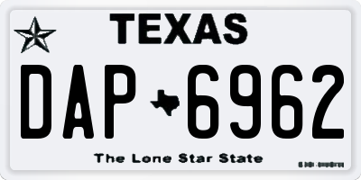 TX license plate DAP6962