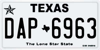 TX license plate DAP6963