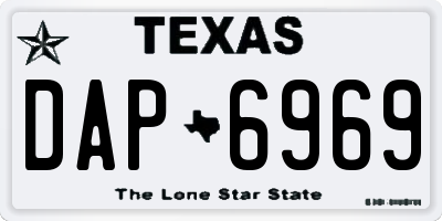 TX license plate DAP6969