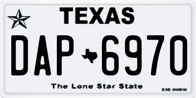 TX license plate DAP6970
