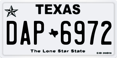 TX license plate DAP6972