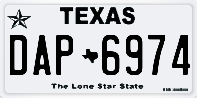 TX license plate DAP6974