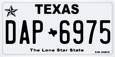 TX license plate DAP6975