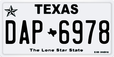 TX license plate DAP6978