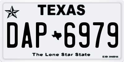 TX license plate DAP6979
