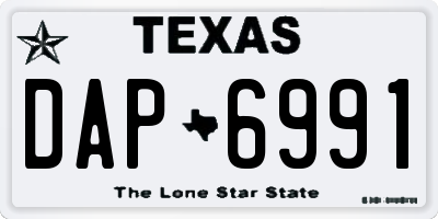 TX license plate DAP6991