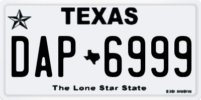 TX license plate DAP6999