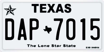 TX license plate DAP7015