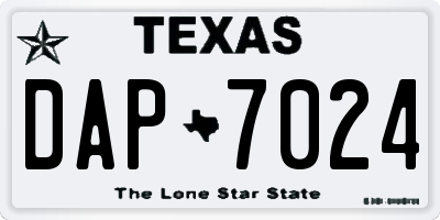 TX license plate DAP7024
