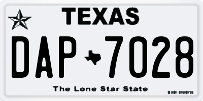 TX license plate DAP7028